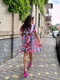 Сукня А-силуету рожева з принтом | 6398588 | фото 5
