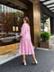 Платье А-силуэта розовое с цветочным принтом | 6398589 | фото 5