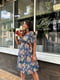Сукня А-силуету синя з квітковим принтом | 6398590 | фото 3