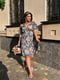 Сукня А-силуету синя з квітковим принтом | 6398590 | фото 4