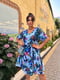 Сукня А-силуету синя з квітковим принтом | 6398591 | фото 3