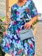 Сукня А-силуету синя з квітковим принтом | 6398591 | фото 4