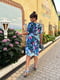 Сукня А-силуету синя з квітковим принтом | 6398591 | фото 5