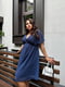 Сукня А-силуету синя у горох | 6398592 | фото 2