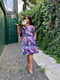 Платье А-силуэта фиолетовое с цветочным принтом | 6398594