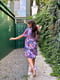 Платье А-силуэта фиолетовое с цветочным принтом | 6398594 | фото 6