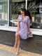 Сукня А-силуету фіолетова з принтом | 6398595 | фото 3