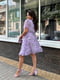 Платье А-силуэта фиолетовое с принтом | 6398595 | фото 4