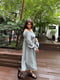 Сукня А-силуету кольору хакі з принтом | 6398598 | фото 2
