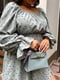 Сукня А-силуету кольору хакі з принтом | 6398598 | фото 7