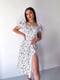 Платье А-силуэта белое с цветочным принтом | 6398604 | фото 5
