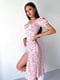 Сукня А-силуету рожева з квітковим принтом | 6398605 | фото 3