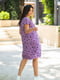 Платье А-силуэта фиолетовое в горох | 6398991 | фото 2