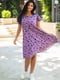 Платье А-силуэта фиолетовое в горох | 6398991 | фото 3