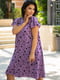 Платье А-силуэта фиолетовое в горох | 6398991 | фото 4