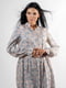 Платье А-силуэта  бежевое с цветочным принтом | 6327883 | фото 4