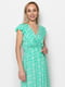 Платье А-силуэта зеленое с анималистическим принтом | 6330128 | фото 3