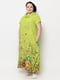 Сукня А-силуету зелена в квітковий принт | 6401296 | фото 2