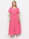 Платье А-силуэта розовое в принт | 6401300