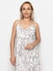 Платье А-силуэта белое в принт | 6401325 | фото 2