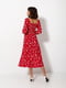 Платье А-силуэта красное в принт | 6401356 | фото 3