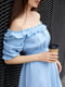 Платье А-силуэта голубое | 6401367 | фото 4