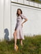 Сукня А-силуету пудрового кольору в принт | 6401373 | фото 2