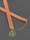 Шкіряний браслет-стрічка з медальйоном світло-коричневий  | 6402010 | фото 3