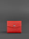 Шкіряний гаманець червоний на кнопці | 6402257