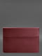 Шкіряний чохол-конверт на магнітах для MacBook 14 бордовий | 6403320 | фото 2