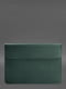 Шкіряний чохол-конверт на магнітах для MacBook 14 зелений | 6403322 | фото 2