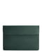 Шкіряний чохол-конверт на магнітах для MacBook 14 зелений | 6403322 | фото 4