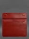 Шкіряний чохол-конверт на магнітах для MacBook 14 червоний | 6403323 | фото 3