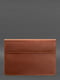 Шкіряний чохол-конверт на магнітах для MacBook 14 світло-коричневий | 6403325 | фото 2