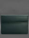 Шкіряний чохол-конверт на магнітах для ноутбука універсальний зелений  | 6403720
