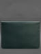 Шкіряний чохол-конверт на магнітах для ноутбука універсальний зелений  | 6403720 | фото 3