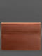 Шкіряний чохол-конверт на магнітах для ноутбука універсальний світло-коричневий  | 6403725