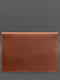 Шкіряний чохол-конверт на магнітах для ноутбука універсальний світло-коричневий | 6403725 | фото 3