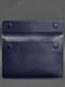 Шкіряний чохол-конверт на магнітах для ноутбука універсальний темно-синій | 6403729 | фото 2