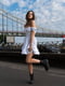Сукня міні сатинова білого кольору з принтом | 6415916 | фото 3