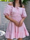 Сукня міні рожевого кольору в білу смужку | 6415925 | фото 4