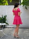 Платье мини хлопковое корсетного кроя розовое | 6415928 | фото 5