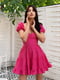 Платье мини хлопковое корсетного кроя розовое | 6415928 | фото 4
