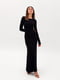 Сукня міді силуетна чорного кольору | 6415937 | фото 5