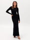 Сукня міді силуетна чорного кольору | 6415937 | фото 6