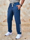 Спортивные штаны синие с принтом | 6416825 | фото 3
