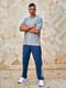 Спортивные штаны синие с принтом | 6416825 | фото 4