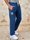 Спортивные штаны синие с принтом | 6416825 | фото 5