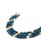 Намисто "Ауріка" з коштовного каміння (котяче око синє, перли, 3 ряди) | 6419692 | фото 2