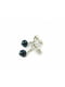 Сережки-цвяшки з обсидіаном, перлами | 6419857 | фото 3